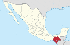 localisation de l'etat chiapas au mexique